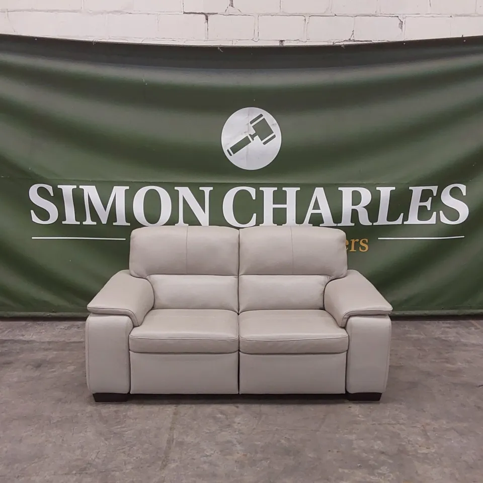 QUALITY DESIGNER ITALIAN MADE GRADO 2 SEATER LEATHER UPHOLSTERED ELECTRIC RECLINER SOFA 