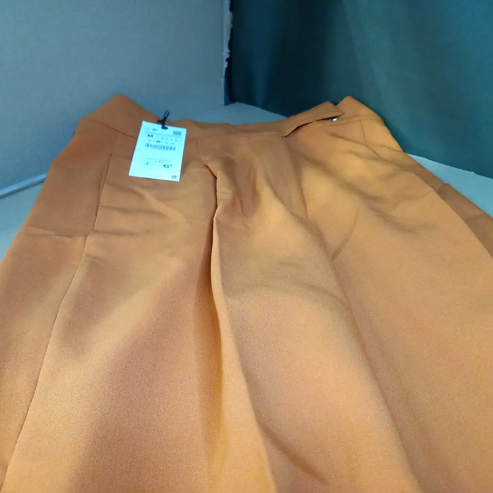 ZARA BURNT ORANGE WIDE LEG TROUSERS - MEDIUM