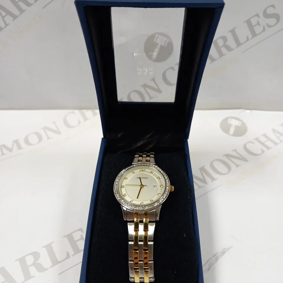SEKONDA LADIES SILVER EFFECT LINK WATCH
