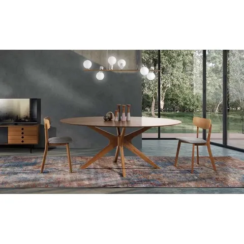 BOXED LEDBURY 190CM SOLID OAK PEDESTAL DINING TABLE