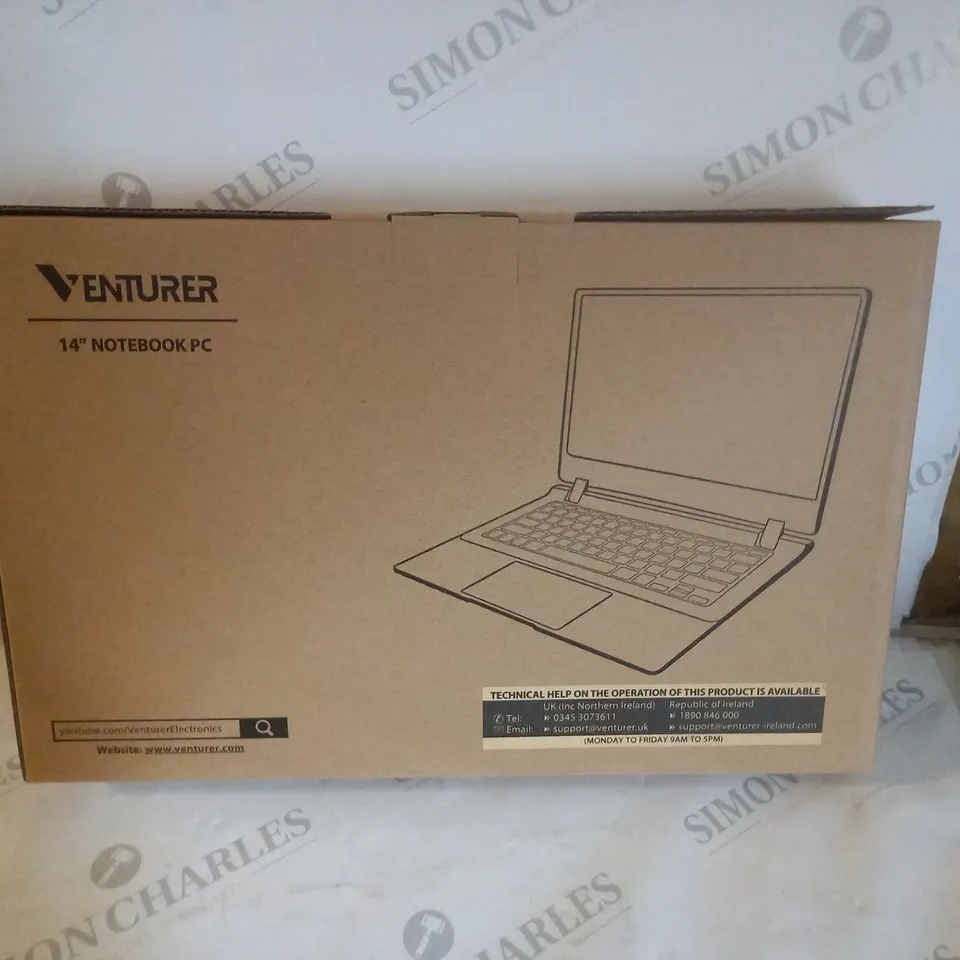 BRAND NEW BOXED VENTURER EUROPA 14 PLUS 14" FULL HD LAPTOP INTEL 2.6GHZ 64GB SSD 4GB RAM - BLACK