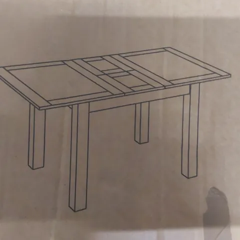 BOXED EXTENDABLE OAK SOLID WOOD BASE DINING TABLE (2 BOXES)