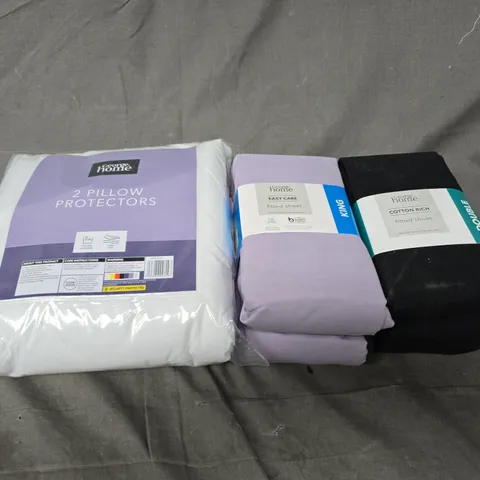 APPROXIMATELY 20 ASSORTED BEDDING ITEMS TO INCLUDE PILLOW PROTECTORS, FITTED SHEETS - COLLECTION ONLY