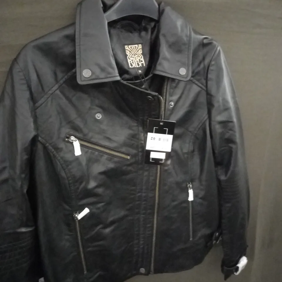 BIBA LEATHER JACKET SIZE 14 (L)