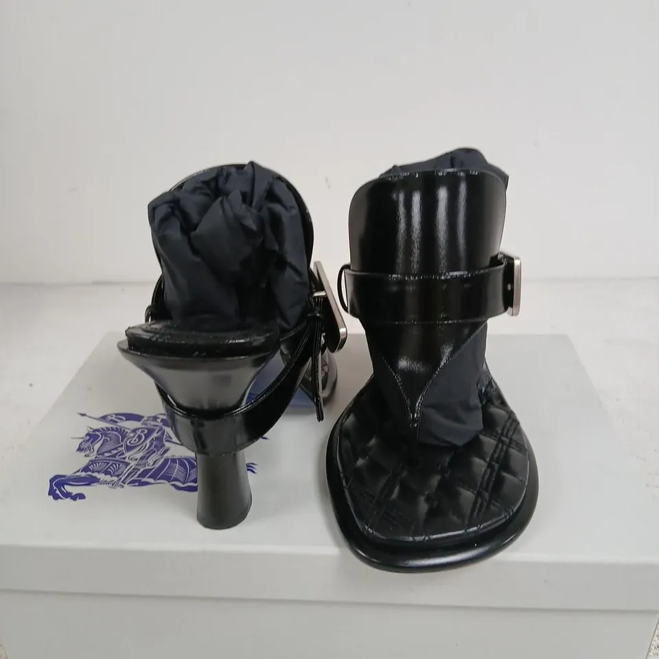 BURBERRY ALF BAY SANDAL – BLACK LEATHER, WOMEN'S UK 6 (EU 39) 