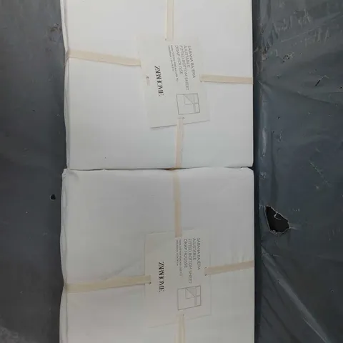 2X ZARA HOME SABANA BAJERA ADJUSTABLE FITTED BOTTOM SHEET 55X78.5INCHES