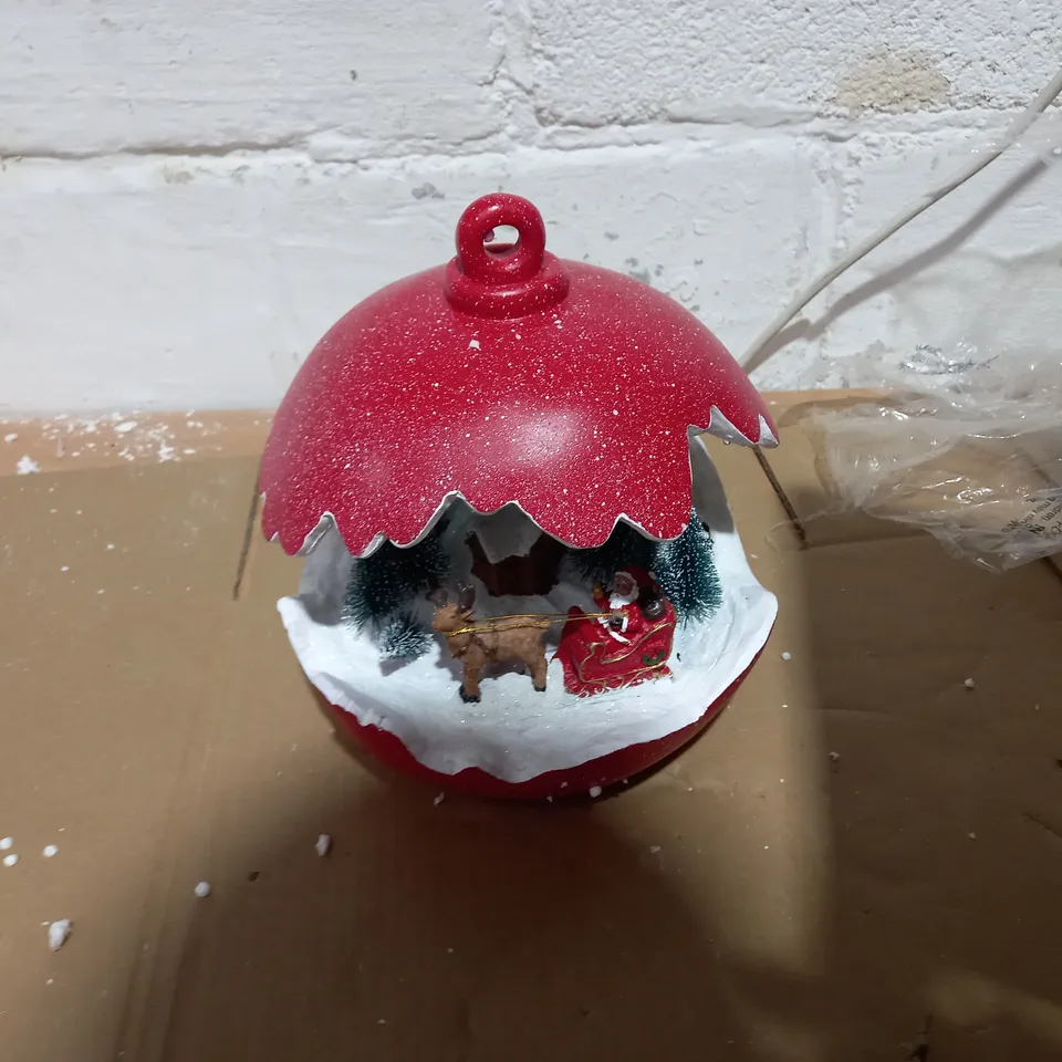 SANTAS EXPRESS PRE-LIT SPHERE WITH CHRISTMAS CHARACTER SCENE
