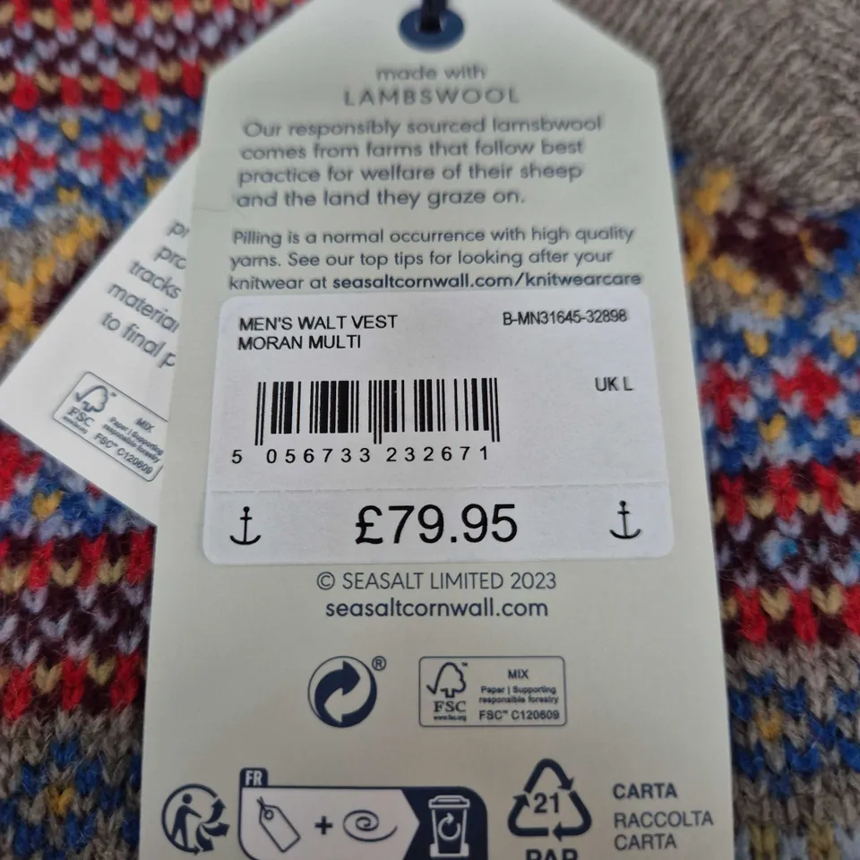 SEASALT MEN'S WALT VEST MORAN MULTI – UK L