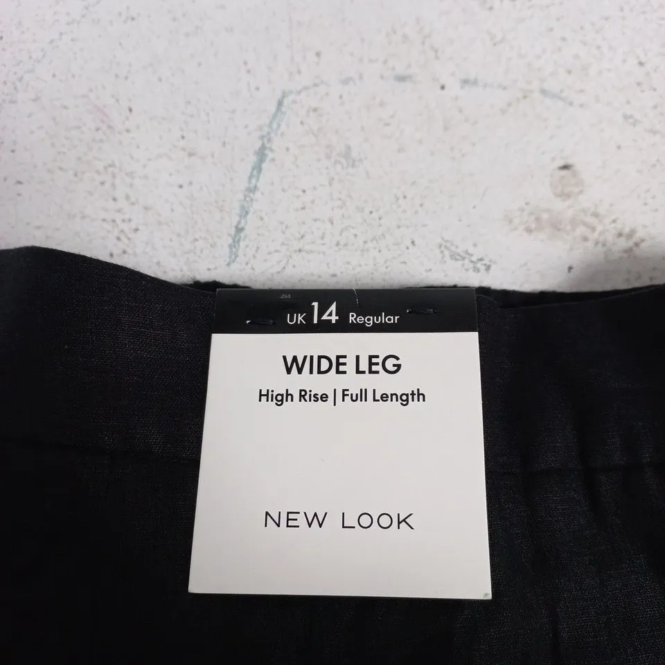 NEW LOOK BLACK WIDE-LEG TROUSERS – UK14 REGULAR (EU42) MADE IN SRI LANKA