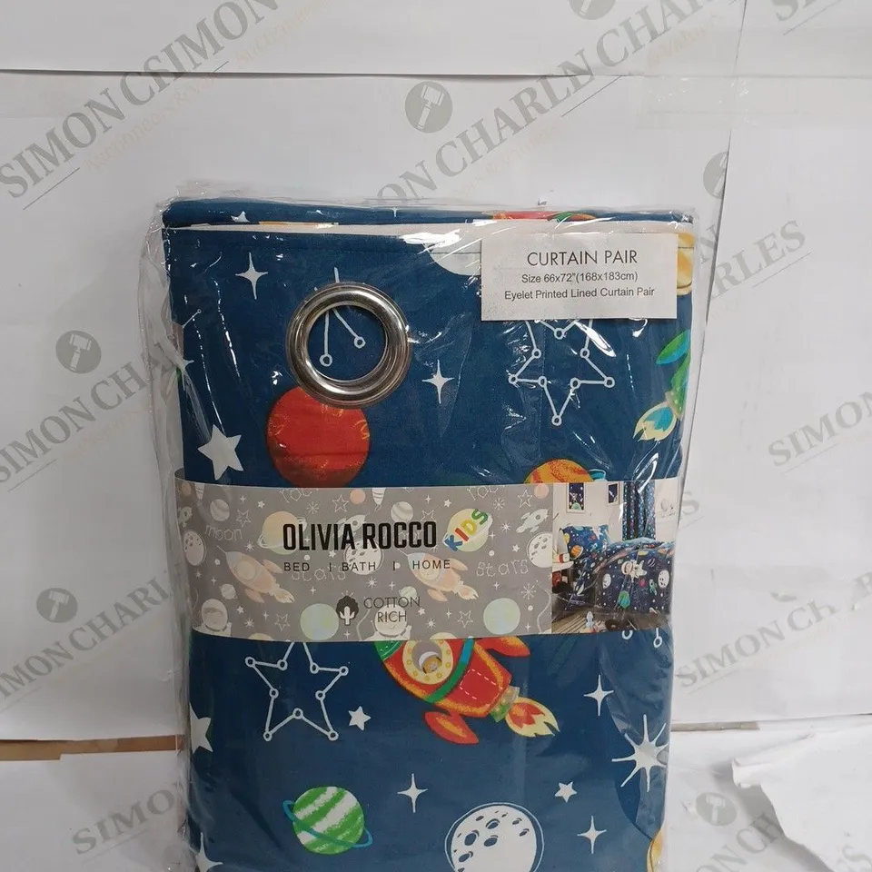 OLIVIA ROCCO PAIR OF EYELET CURTAINS