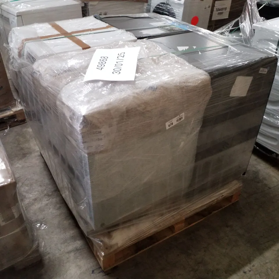 PALLET OF APPROXIMATELY 4 UNPROCESSED RAW RETURN WHITE GOODS TO INCLUDE