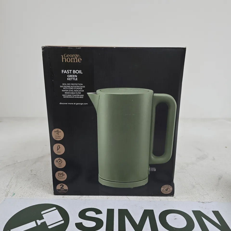 GEORGE HOME FAST BOIL GREEN KETTLE – 1.7 L, 3 KW (BOXED)