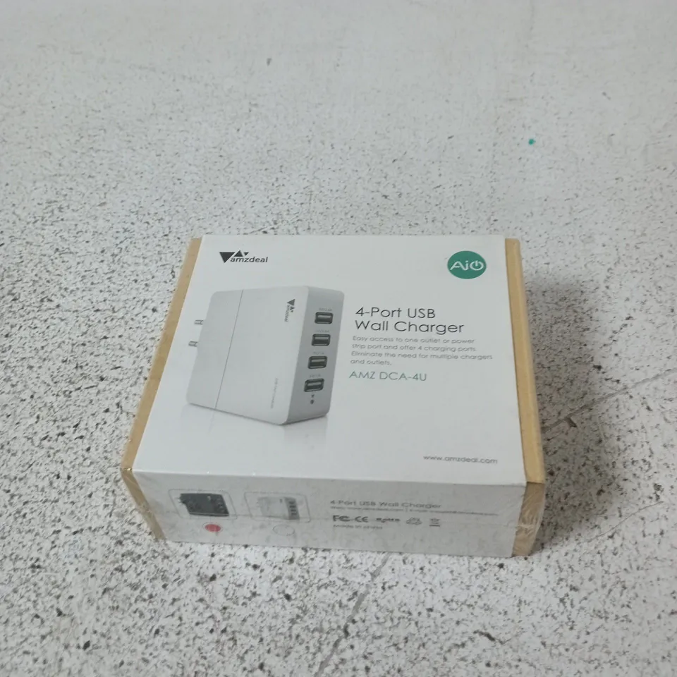 BOX OF APPROXIMATELY 30 X AMZDEAL 4-PORT USB WALL CHARGER