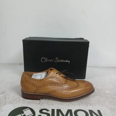 OLIVER SWEENEY ALDEBURGH TAN LEATHER SHOES – UK 12 (EU 46) – BOXED
