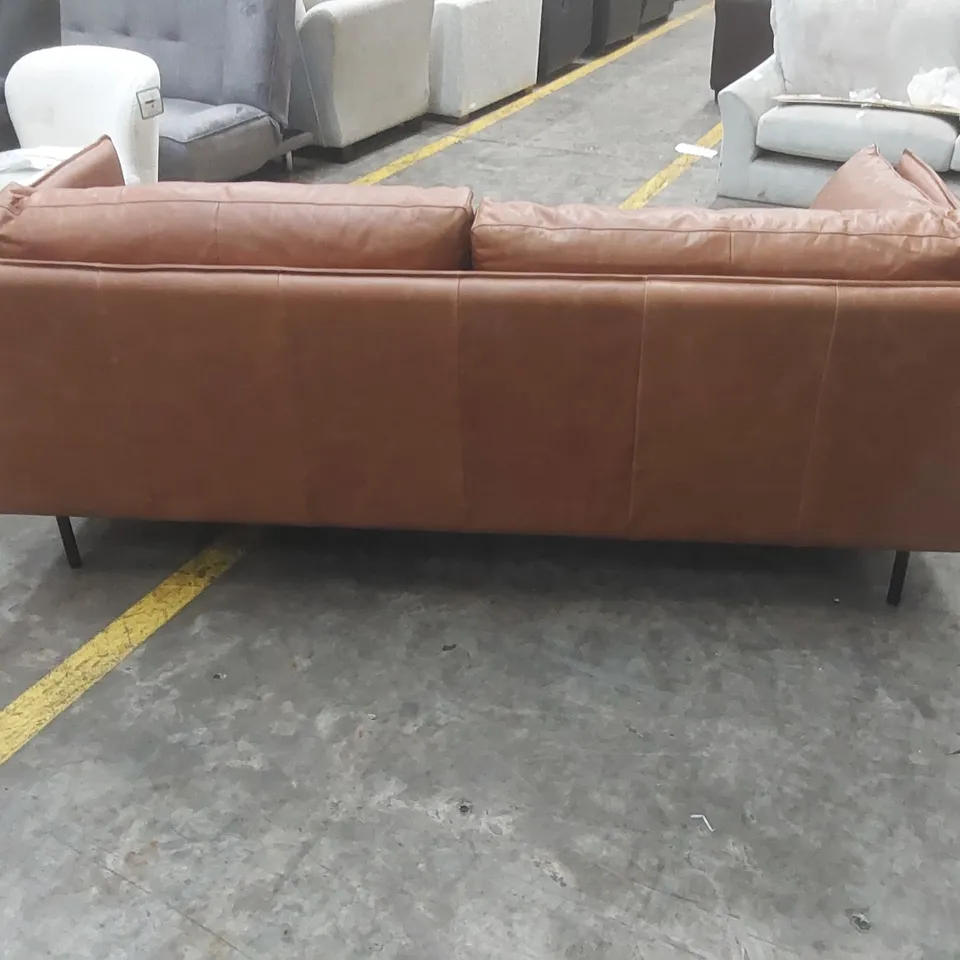 QUALITY DESIGNER BARBUDA GENUINE LEATHER 3 SEATER SOFA