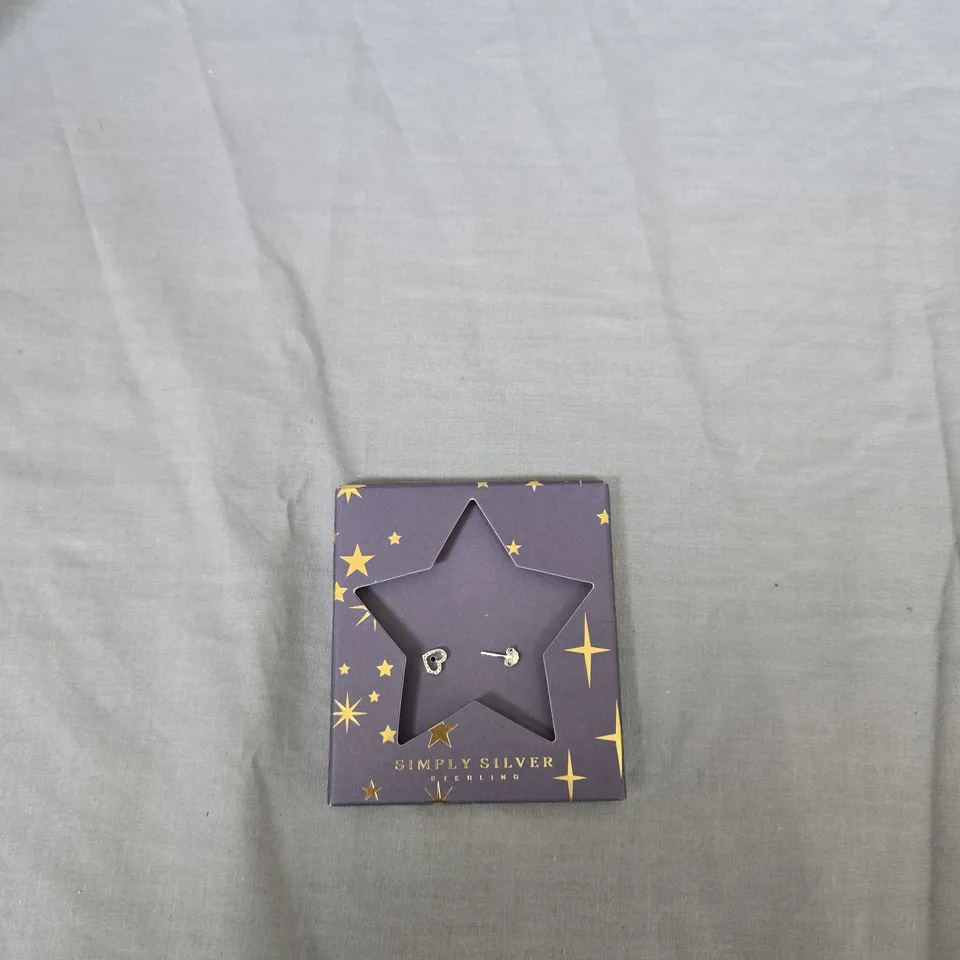 SIMPLY SILVER STERLING SILVER EARRINGS – PURPLE STAR PACKAGING CUBIC .