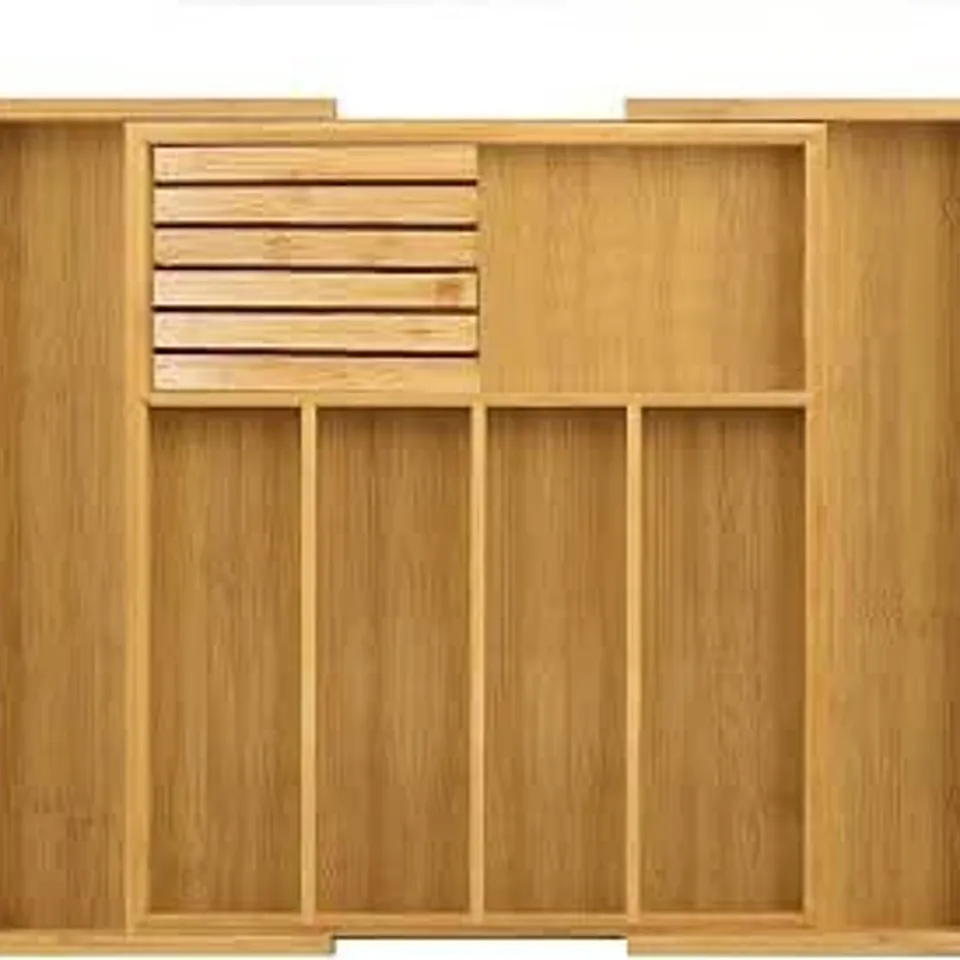 BOXED BAMBOO CUTLERY TRAY WITH KNIFE BLOCK-NATURAL