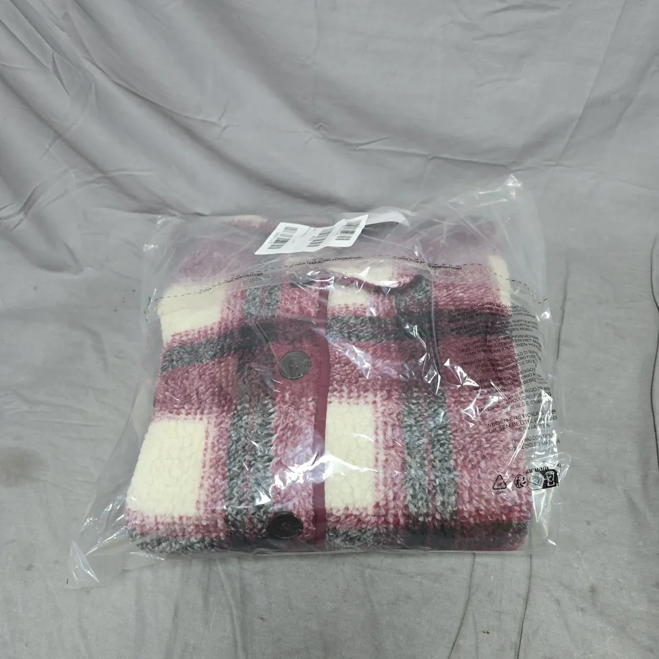 YOURS CURVE RED CHECK TEDDY FLEECE SIZE UK 22 - 24. BAGGED