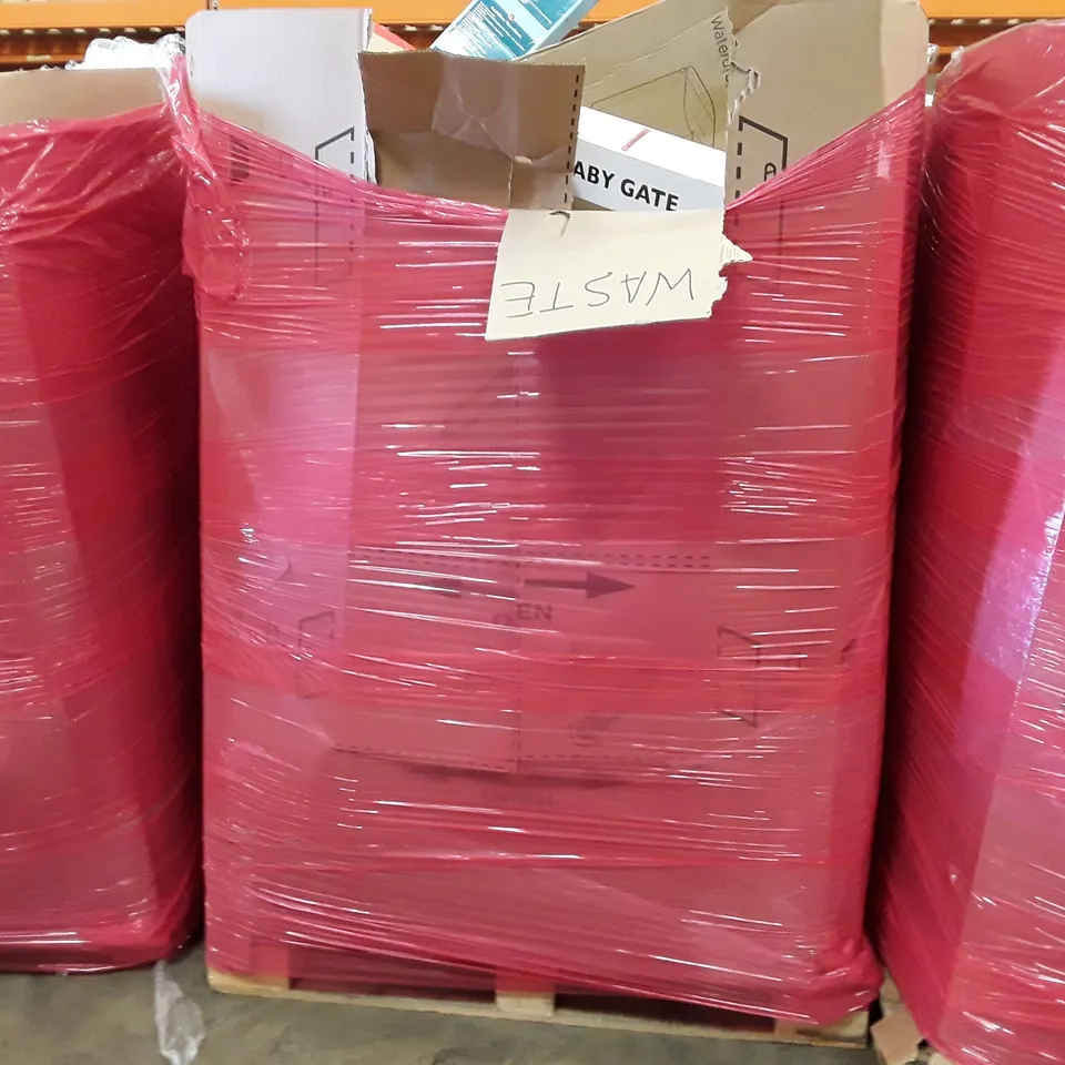 PALLET OF ASSORTED HOUSEHOLD GOODS TO INCLUDE TELESCOPIC HYDRO CLEANERS BABY GATES, WATER DISPENSERS ECT