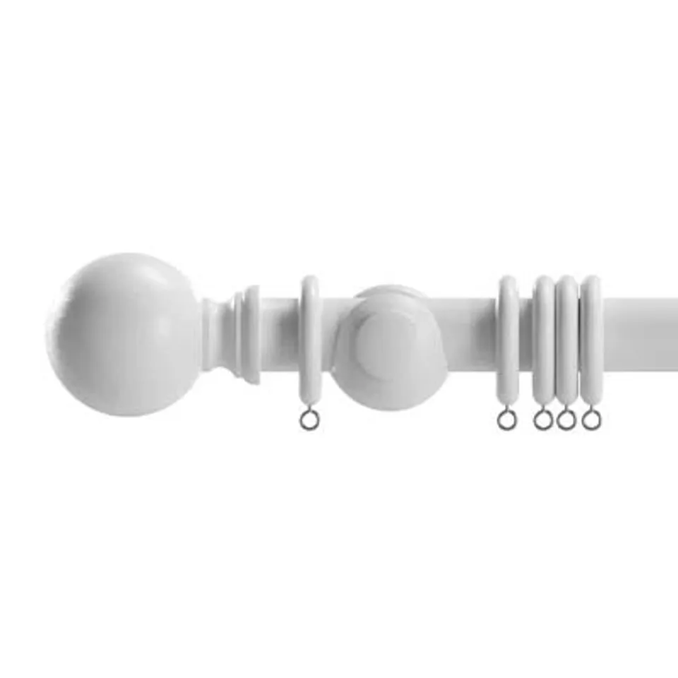 BOXED WOODEN CURTAIN POLE SET 28MM SOLID WOOD (1 BOX)