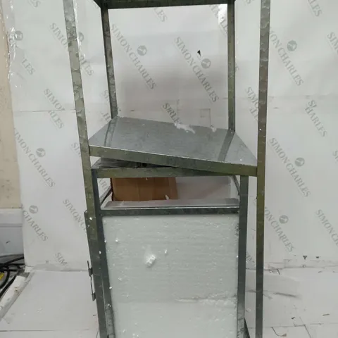 BUNDLEBERRY BY AMANDA HOLDEN OUTDOOR GALVANISED STEEL SHELVES WITH LANTERN - COLLECTION ONLY 