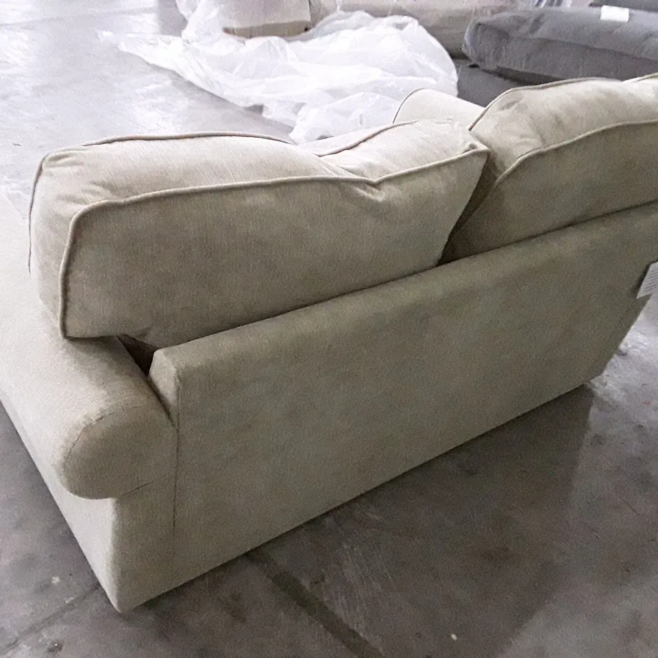 WILLIAMS HIGH BACK 2 SEATER SOFA - TAN FABRIC