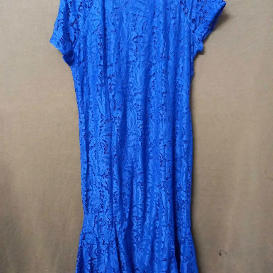 ROMAN LACE MAXI DRESS IN ROYAL BLUE - SIZE 16
