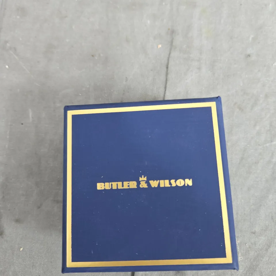 BUTLER & WILSON CHRISTMAS TREE EARRINGS – GOLD TONE WITH MULTICOLOUR STONES (BOXED)