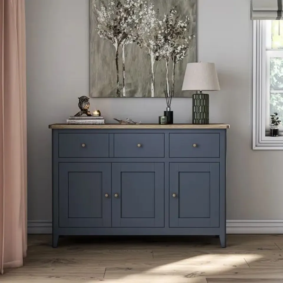 BOXED BROMLEY II LARGE SIDEBOARD - FOLKESTONE BLUE (1 BOX)