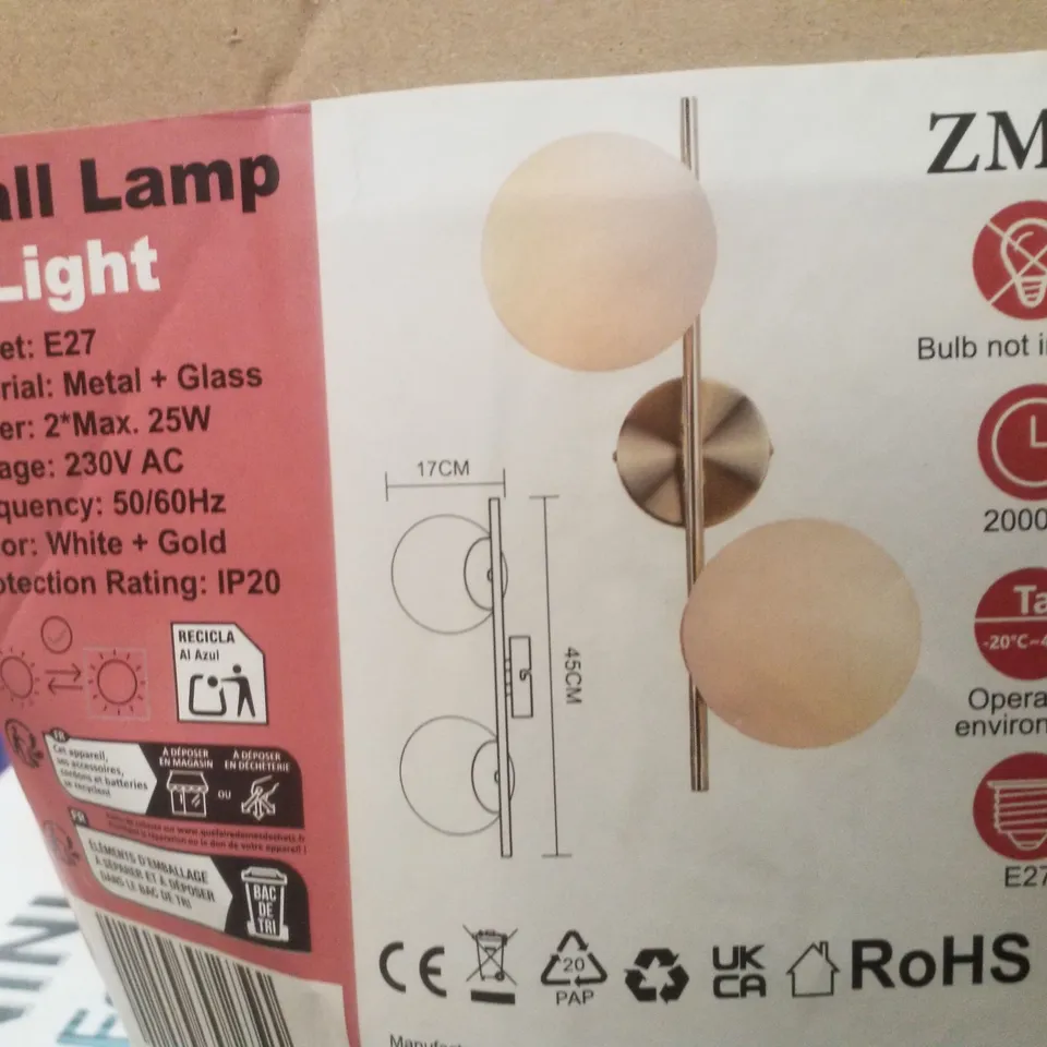 BOXED ZMH WALL LIGHT 2-LIGHT