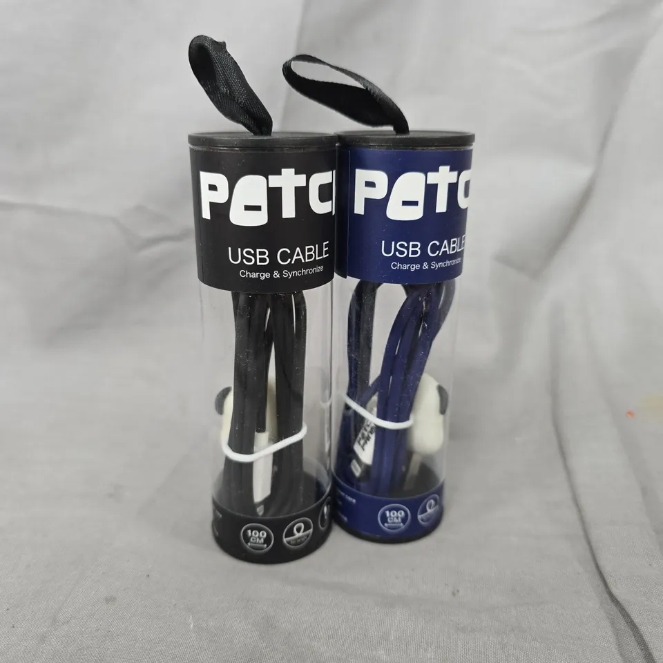 APPROXIMATELY 20 ASSORTED PATCH USB LIGHTNING CONNECTORS CABLES TO INCLUDE BLUE & BLACK VARIATIONS