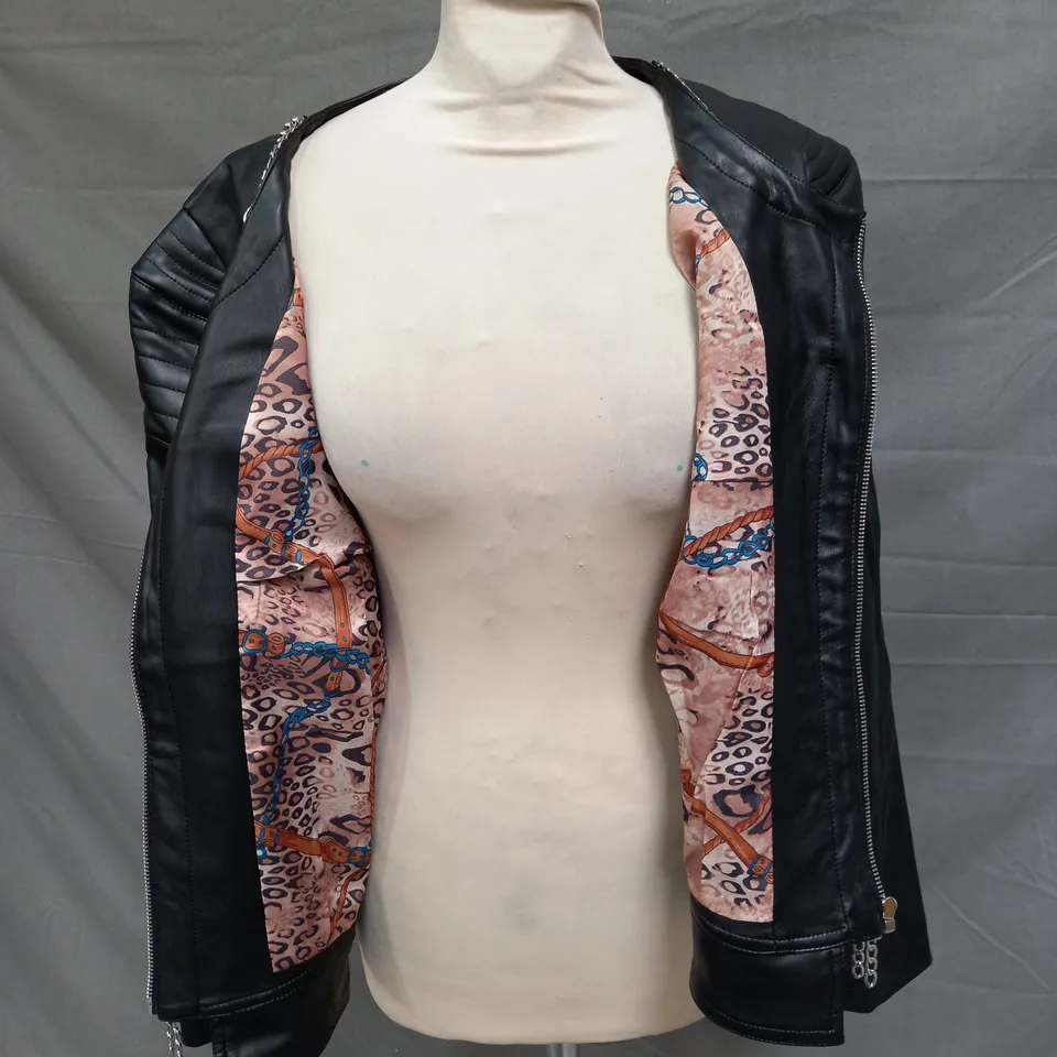 FRANK USHER BIKER JACKET IN BLACK SIZE L/XL