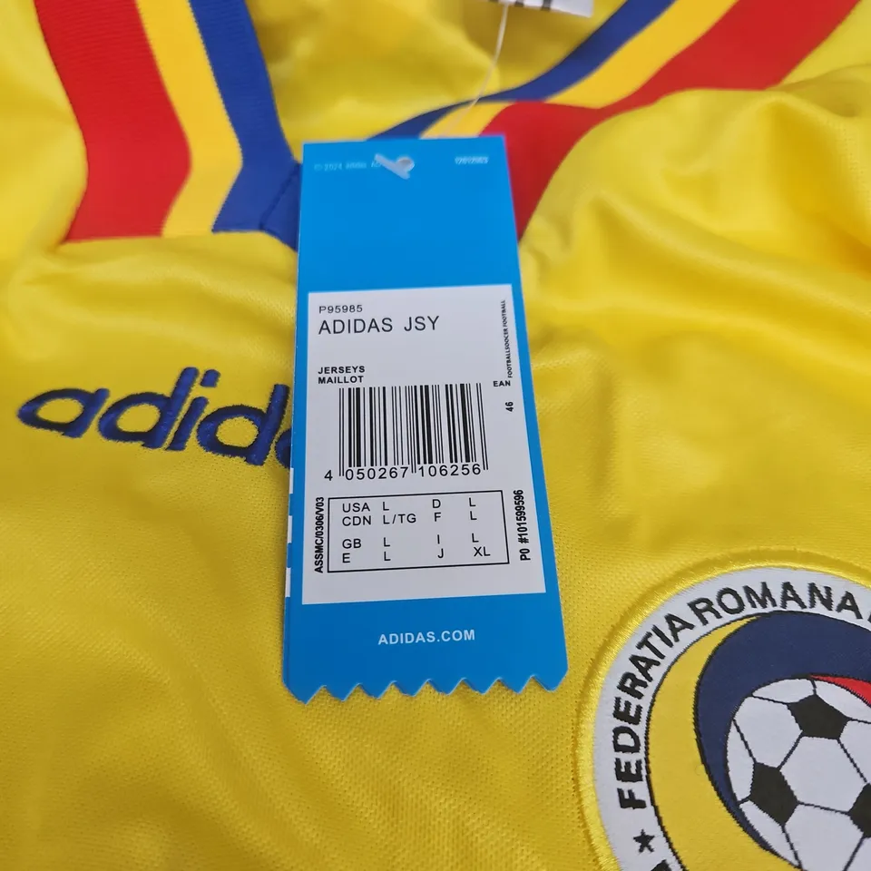 ADIDAS ROMANIA "HAGI 10" FOOTBALL SHIRT LARGE WITH TAGS