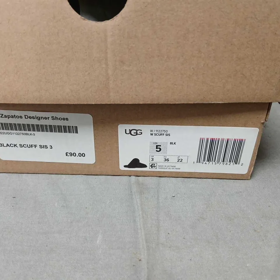 UGG SCUFF SIS 3 SLIPPERS – BLACK, UK 5