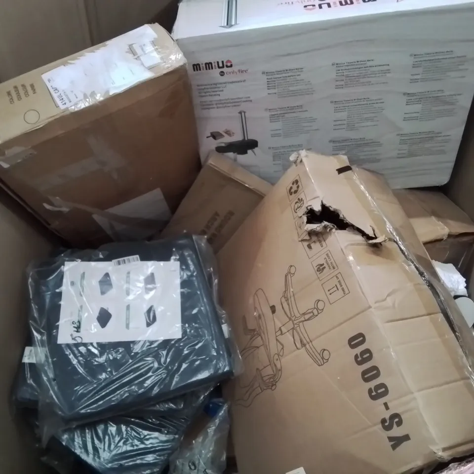 PALLET OF ASSORTED HOUSEHOLD ITEMS TO INCLUDE 55" TRAMPOLINE, LUGGAGE CASE AND MIMIUO TISSERIE OVEN
