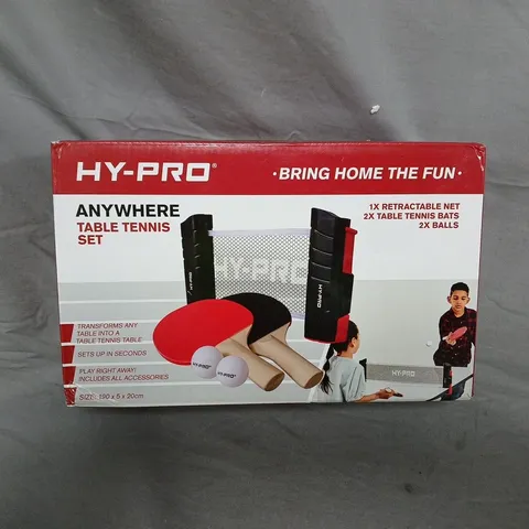 HY-PRO ANYWHERE TABLE TENNIS SET. SEALED