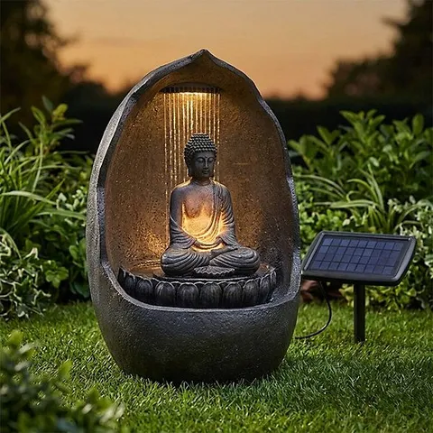 BOXED SMART SOLAR TRANQUIL BUDDHA SOLAR WATER FEATURE