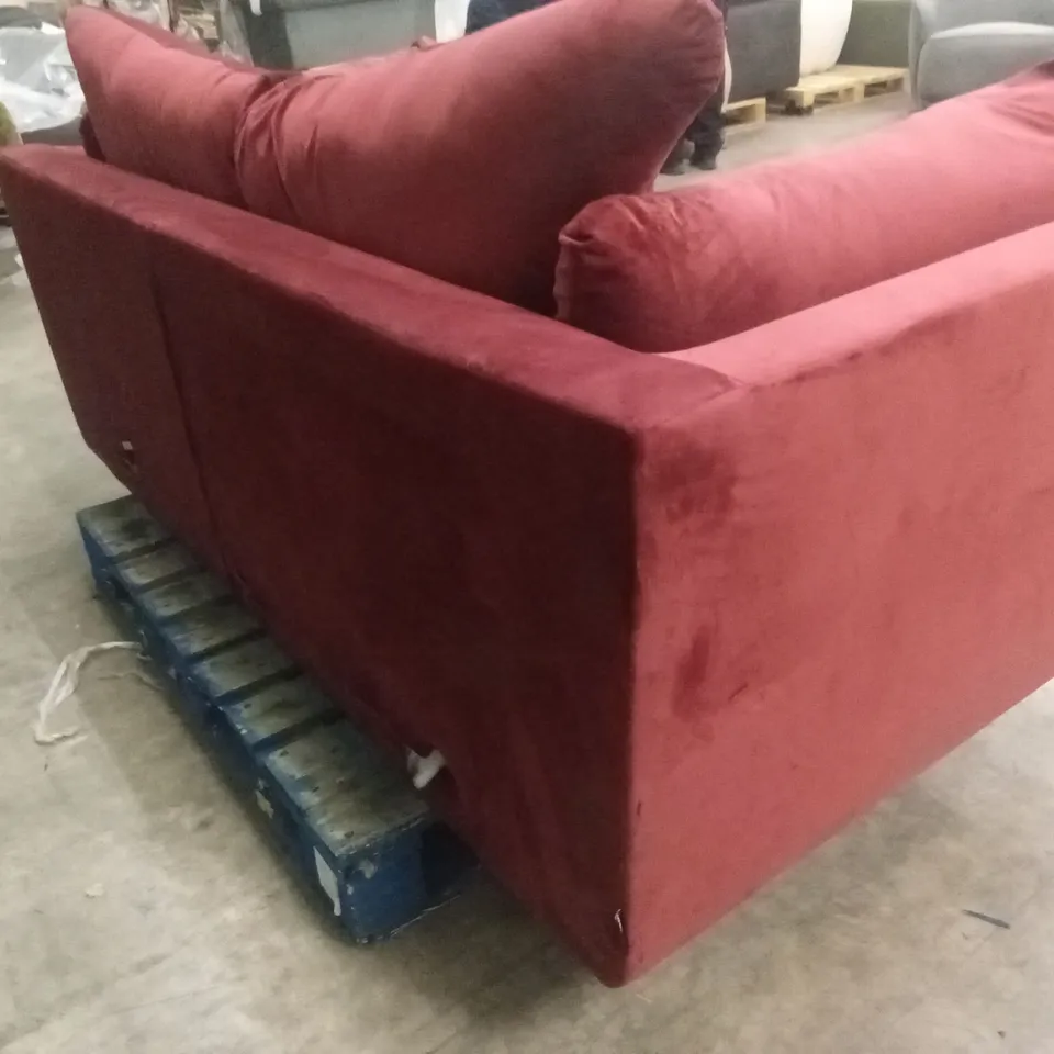 QUALITY DESIGNER SOLACE+CO ORSON SOFA - BURGUNDY VELVET