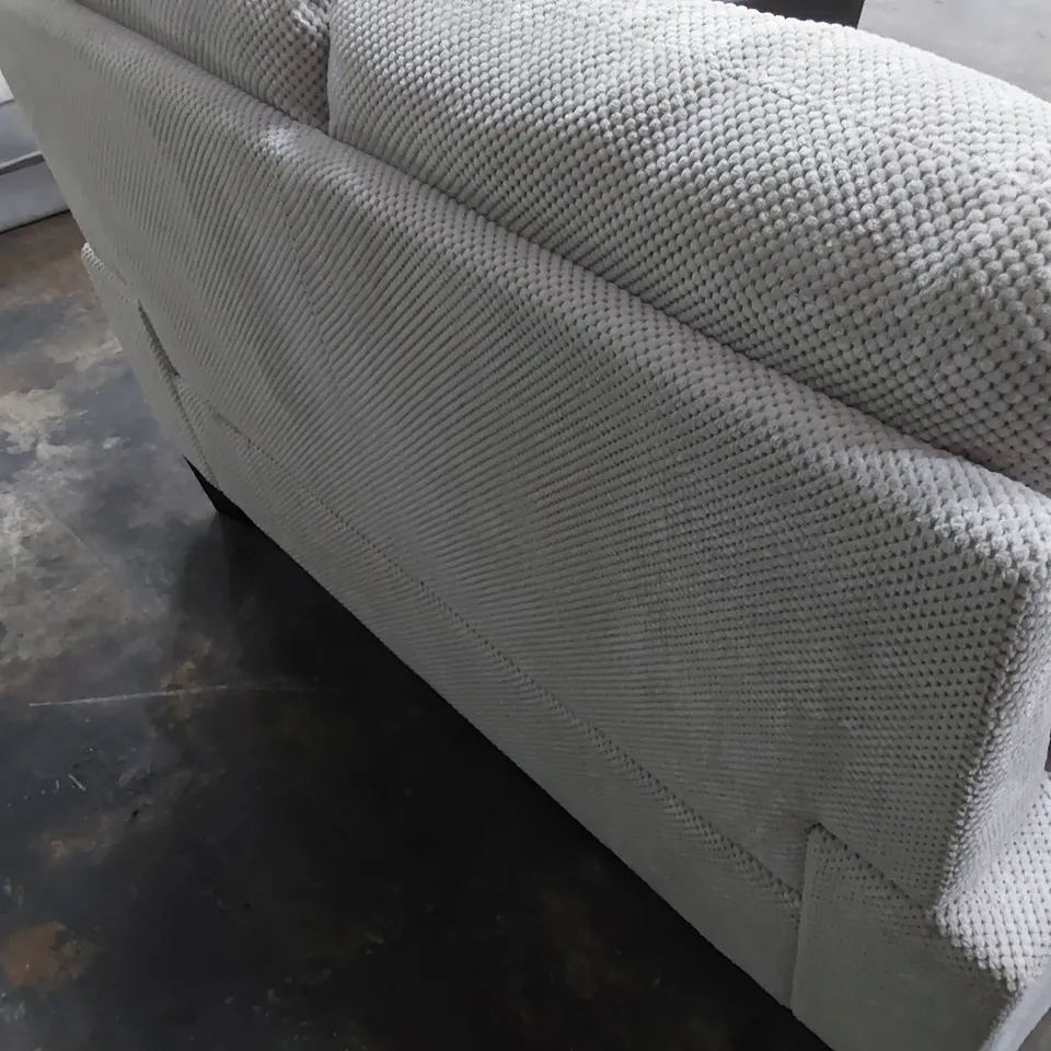 DESIGNER TWO SEATER SOFA LIGHT GREY FABRIC 