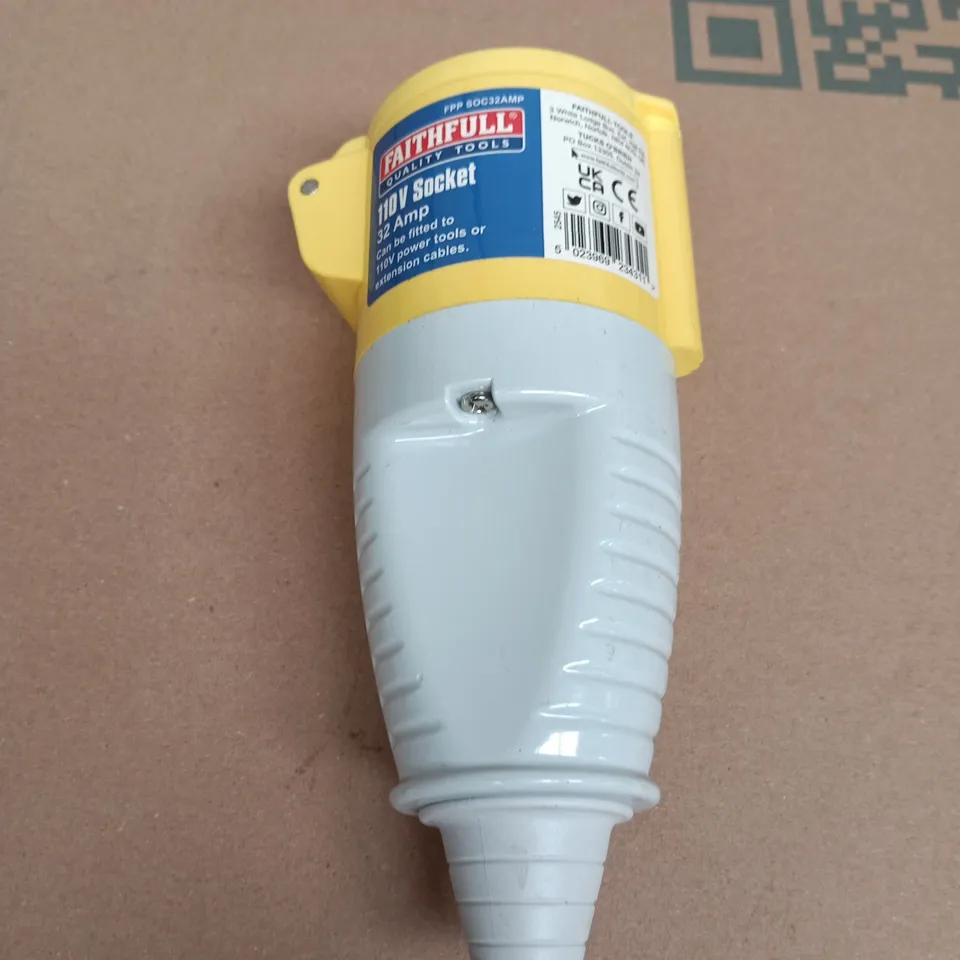 TOTE OF APPROXIMATELY 10 ASSORTED ITEMS INCLUDING FAITHFUL QUALITY TOOLS 110V SOCKET, RIVER HIGH QUALITY RECTANGLE HORIZONTAL BEAM STEEL LOCK AND TIEPETLY MOULD REMOVER GEL