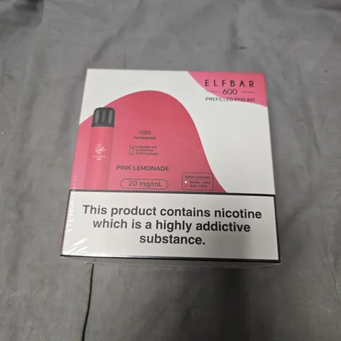 SEALED ELFBAR 600 PREFILLED POD KIT – PINK LEMONADE, 20MG/ML - 10-PACK