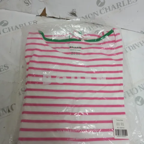 BODEN PINK/WHITE T-SHIRT SIZE 14 