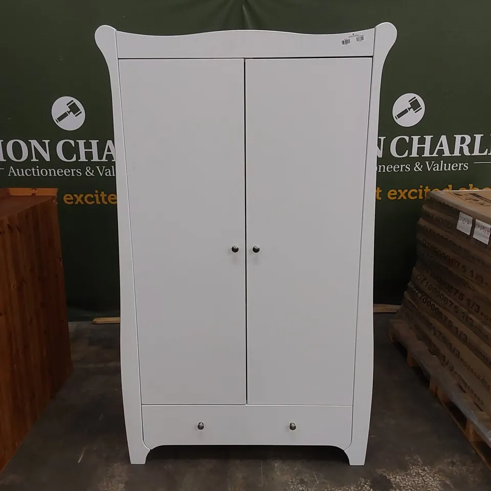 DESIGNER CONTEMPORARY 2 DOOR WARDROBE - WHITE