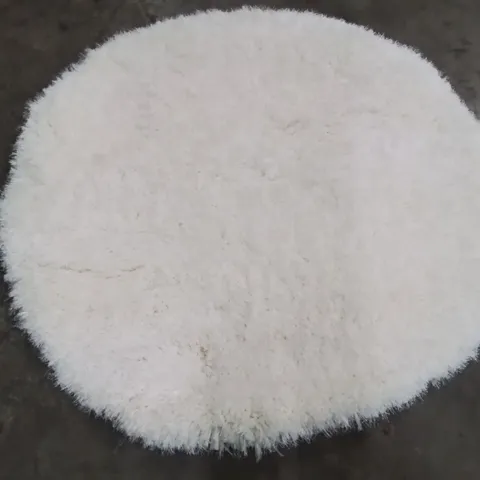 SAFAVIEH LUXURY SHAGGY WHITE/CREAM CIRCULAR AREA RUG