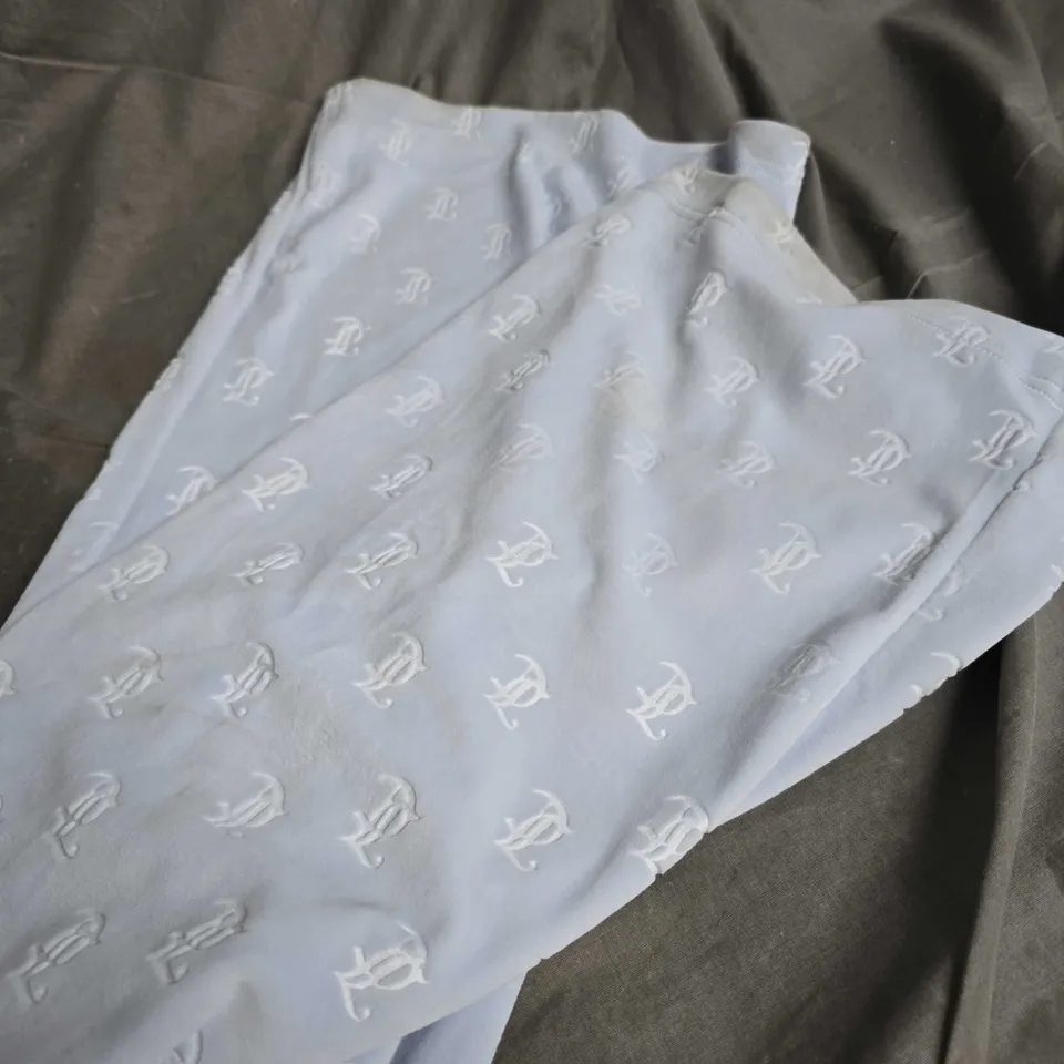 JUICY COUTURE VELOUR RHINESTONE TRACKSUIT PANTS IN BABY BLUE SIZE XL