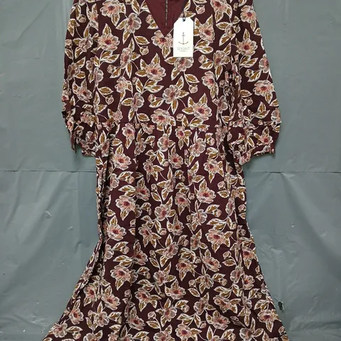 SEASALT CORNWALL SHORT SLEEVE SEALINE DRESS IN HELLEBORE SKETCH COMPOTE SIZE 12