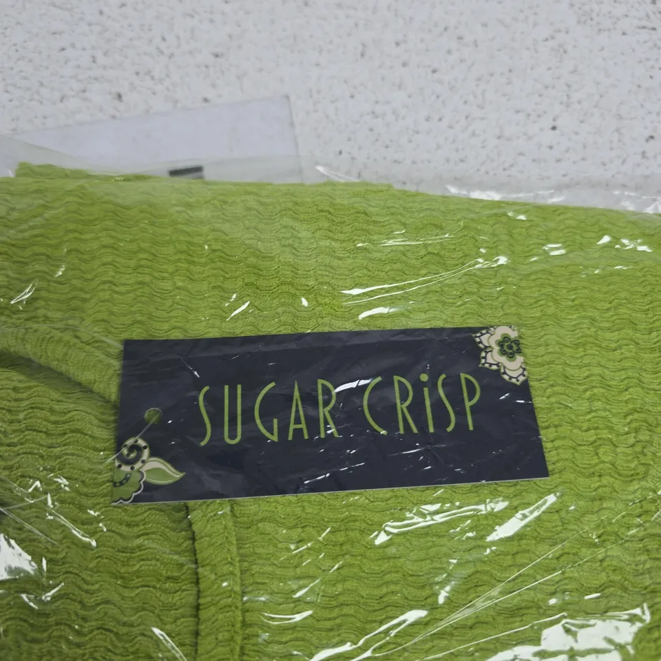 SUGAR CRISP LADIES TEXTURE DOLMAN TOP – GREEN, UK SIZE S