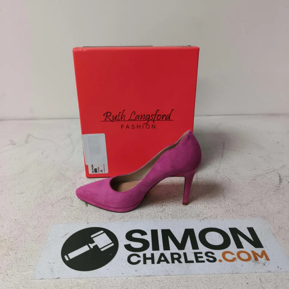 RUTH LANGSFORD FASHION PINK SUEDE HIGH HEEL – WOMEN'S SHOE -EUR SIZE 39