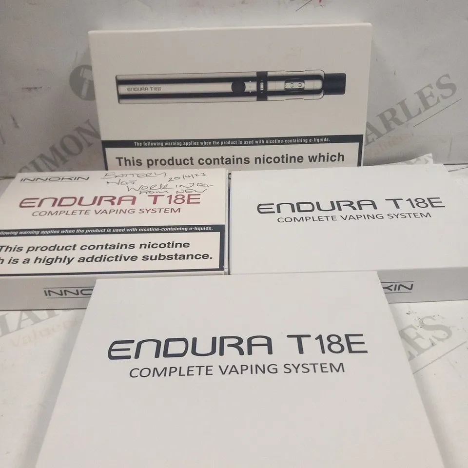 4 ASSORTED INNOKIN VAPING PRODUCTS TO INCLUDE; ENDURA T18E AND ENDURA T18II