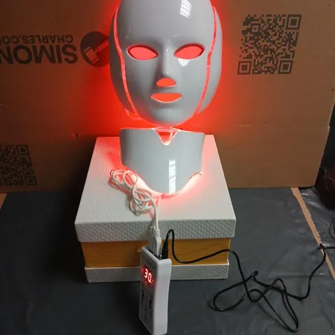 COLORFUL LED BEAUTY MASK WITH CONTROLLER – RED LIGHT FACIAL THERAPY (BOXED)